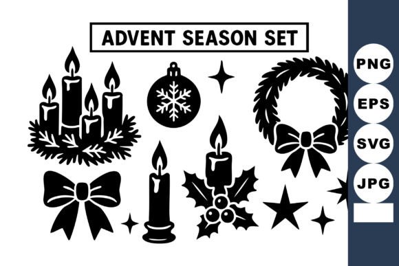 Advent Season Graphics: Festive Illustrations for Local Branding
