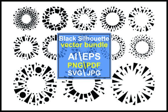 Black Geometric Abstract Circular Shapes Graphics Illustrations