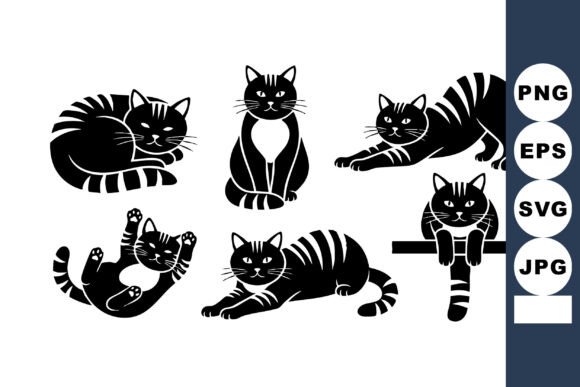 Black Silhouette Cats Vector Art Review for Real Embroidery Projects