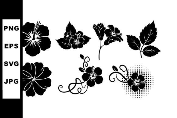 Black Silhouette Hibiscus Flower Vector – Clean Graphics for Handmade Crafters and Etsy Sellers