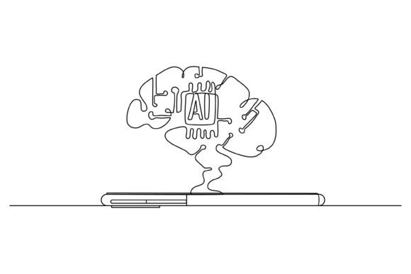 Continuous Line Design of Computer: Graphics for Tech-Themed Illustrations