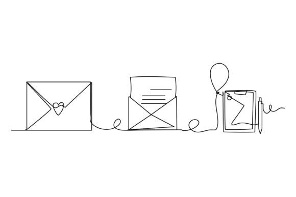 Continuous Line Design of Write Greeting – A Clean Graphic for Editorial & Digital Publishing