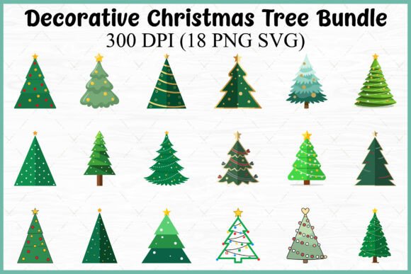 Cute Christmas Tree Clipart PNG SVG Set Review for Real Embroidery Projects