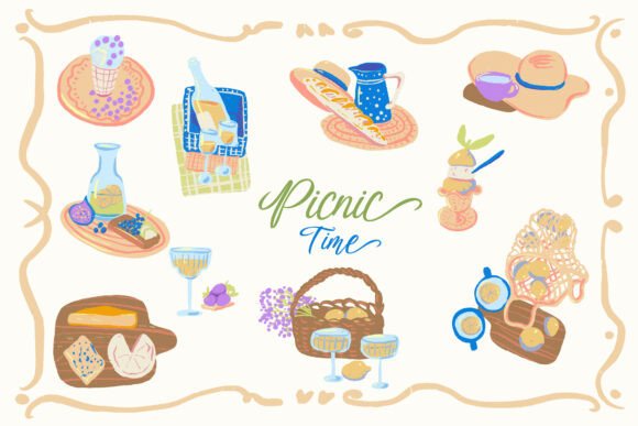 Delightful Summer Picnic Essentials: Graphics & Illustrations for Handmade Crafting