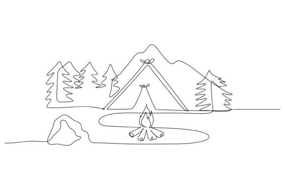 Design of Camping on the Mountain: A Minimalist Graphic for Brand Storytelling