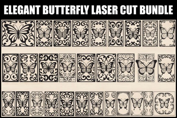 Elegant Butterfly Laser Cut Graphics & Illustrations