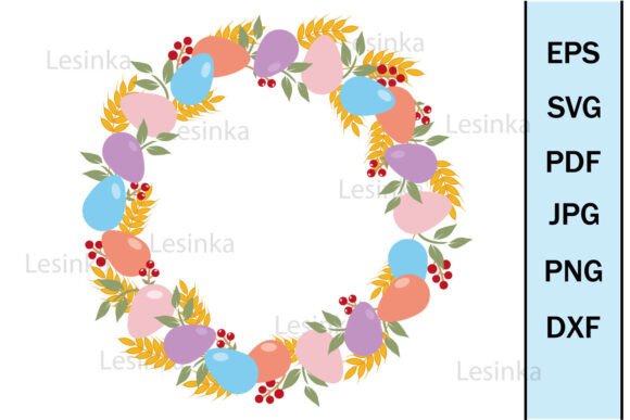 Festive Round Easter Egg Frame Graphics & Illustrations