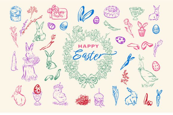 Hand-Drawn Easter Graphics & Illustrations for Lifestyle Blogs and Seasonal Content