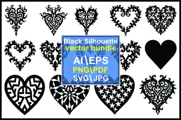 Heart Shapes Silhouette Vector Bundle: A Graphic Designer’s Take on Real-World Editorial Use