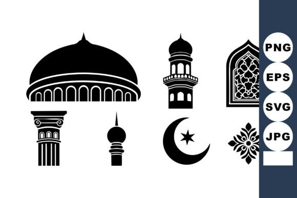 Islamic Architecture Vector Icons Bring Cultural Elegance to Graphics & Illustrations