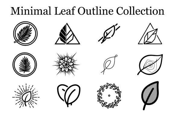 Minimal Leaf Outline Collection: Elegant Graphics for Crafters & Etsy Sellers