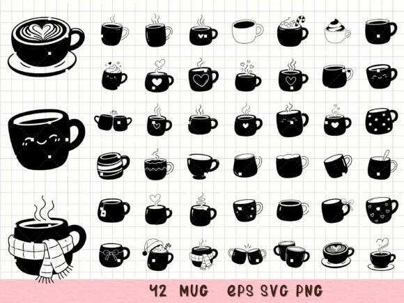 Mug SVG Bundle Coffee Cup Clipart: Graphics & Illustrations for Cozy Branding