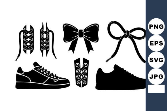 Shoe Laces and Bows Vector Icons with D – Clean Graphics for Fashion & Decor
