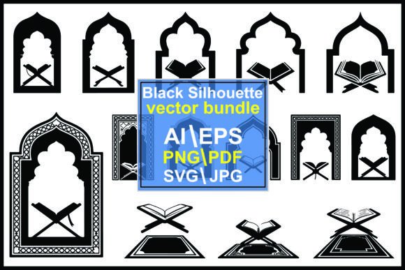 Silhouette Islamic Architecture Quran Graphics & Illustrations for Sophisticated Branding
