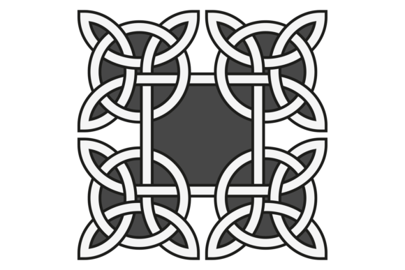 Square Frame with Celtic Knot Corners Graphics for Digital Sellers