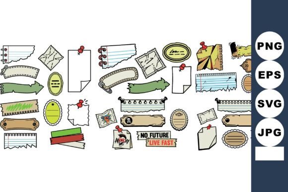 Vintage Torn Paper Labels Collection: A Nostalgic Graphic Design Asset for Brand Storytelling